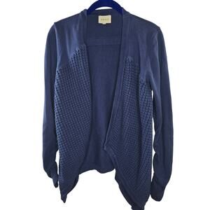 Anthropologie Shae Blue Cotton Cashmere Blend Sweater Cardigan Size Large